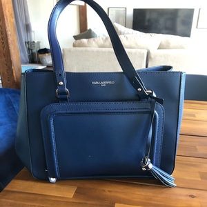 Karl Lagerfeld Blue Leather Purse
